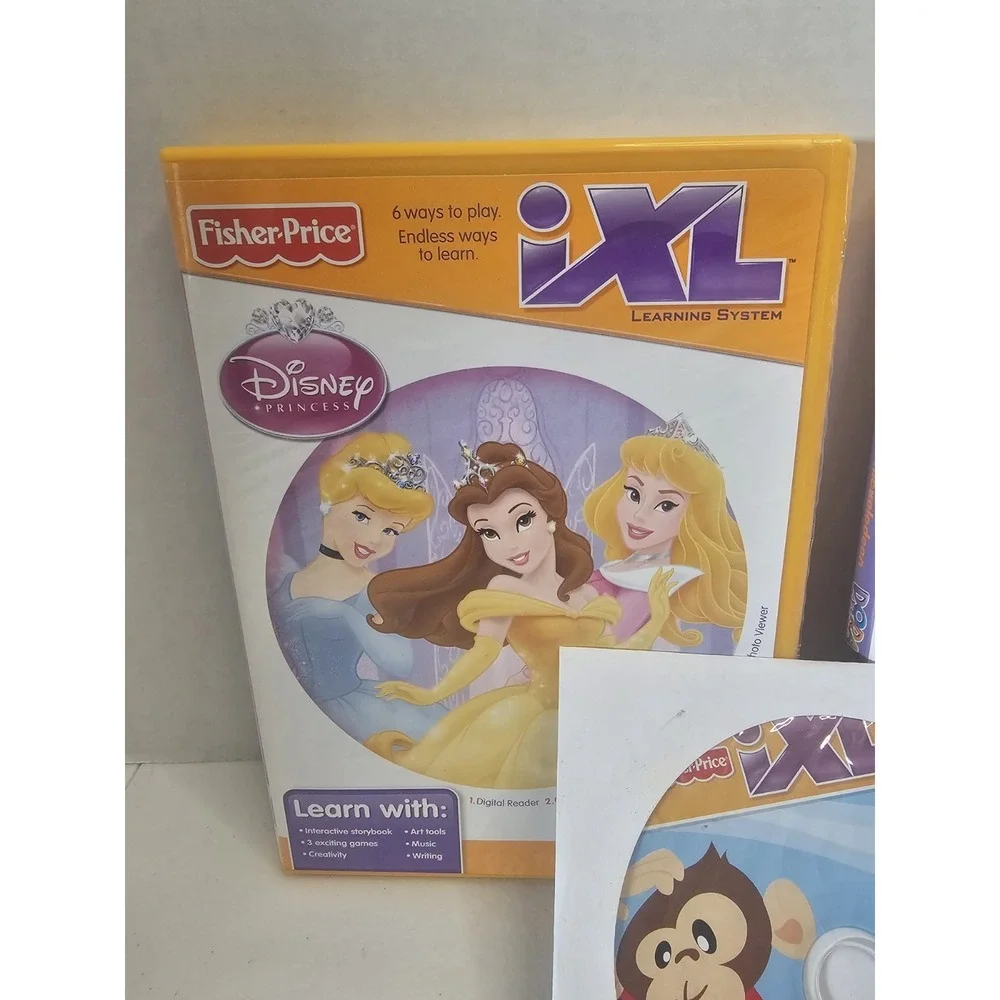 Fisher‎ Price iXL Game Lot Disney Princess Dora Explorer + Bonus Disc Untested